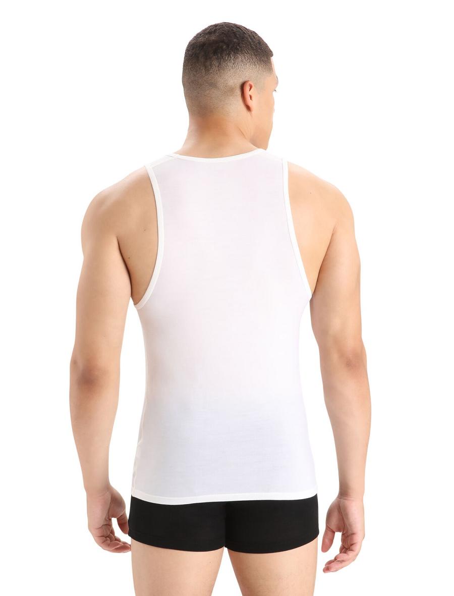 Men's Icebreaker Merino Anatomica Tank Top Underwear Snow | CA 1661LISH